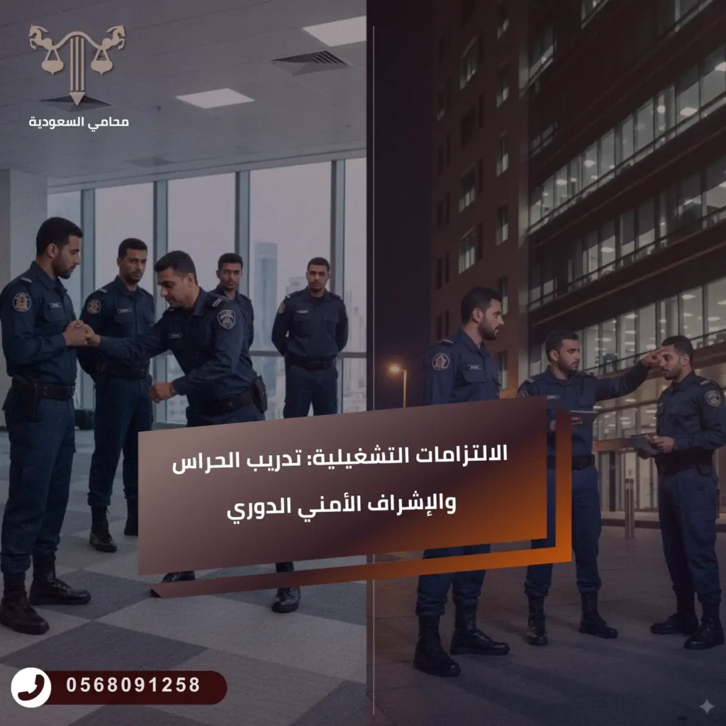 الالتزامات التشغيلية تدريب الحراس والإشراف الأمني الدوري