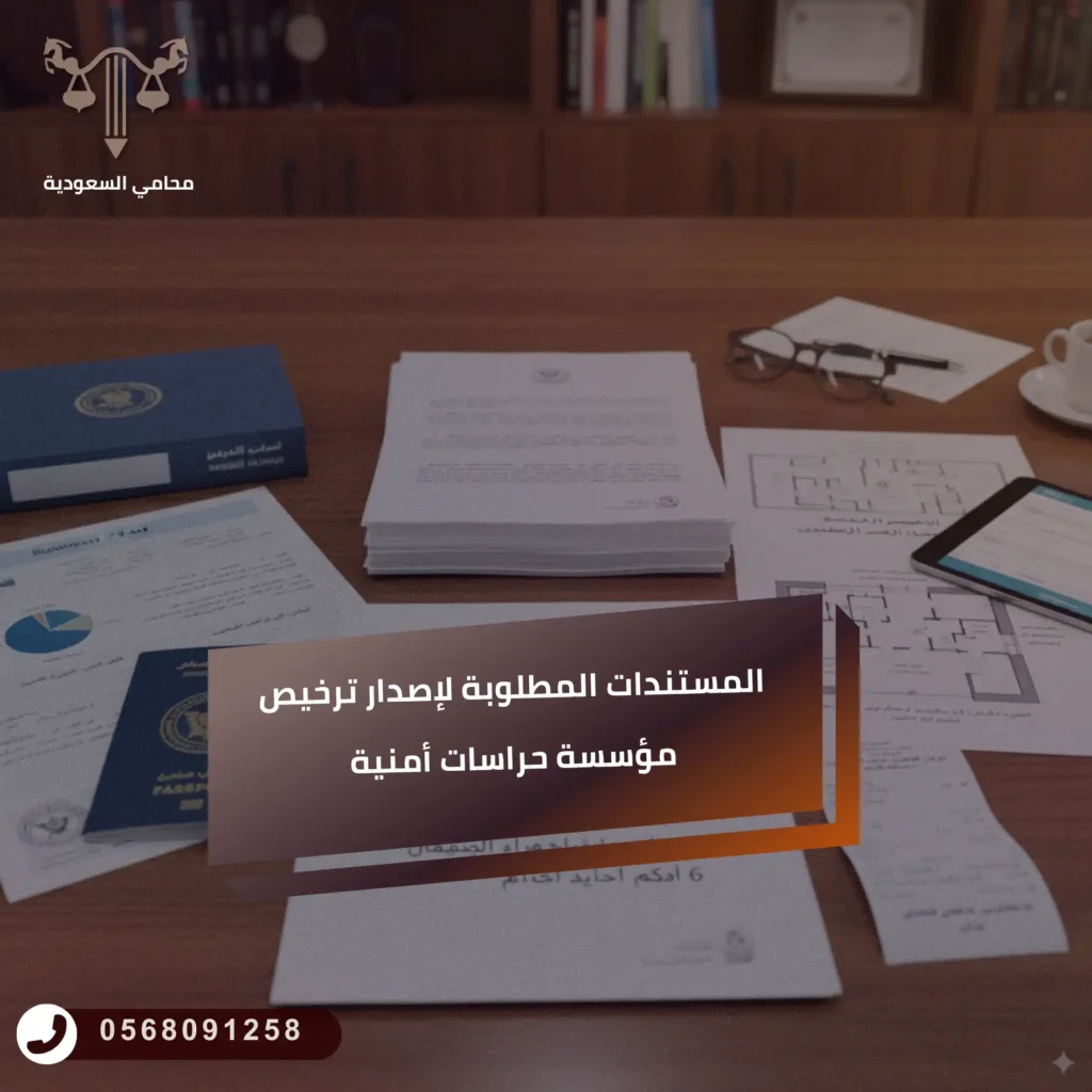 المستندات المطلوبة لإصدار ترخيص مؤسسة حراسات أمنية